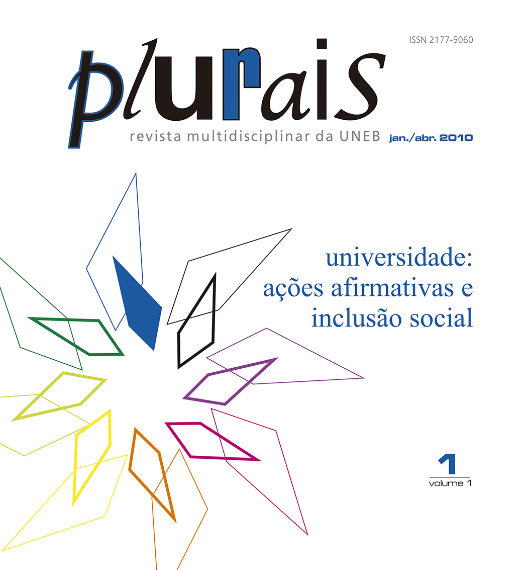 					Visualizar v. 1 n. 1 (2010): Universidade: ações afirmativas e inclusão social
				