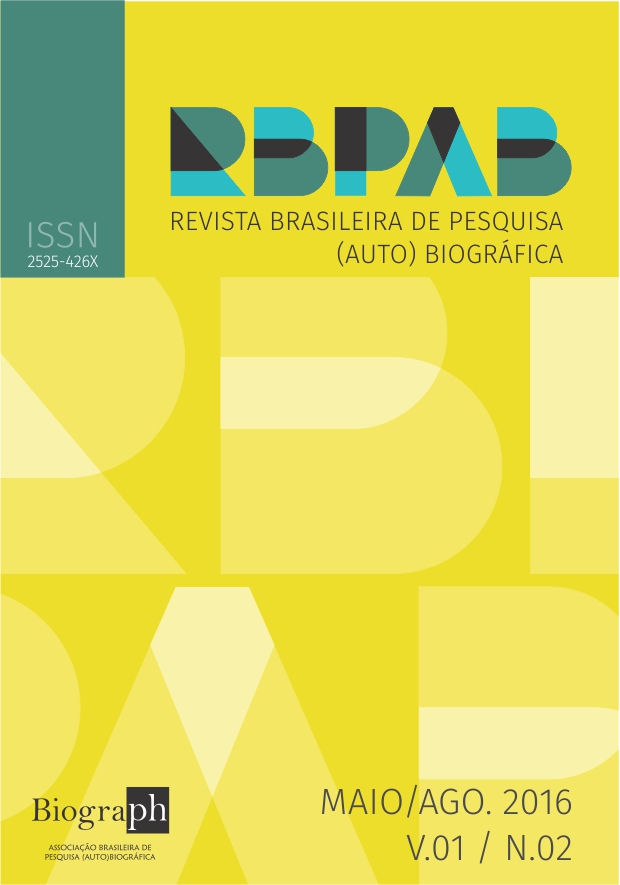 					Visualizar v. 1 n. 2 (2016): Revista Brasileira de Pesquisa (Auto)biográfica
				