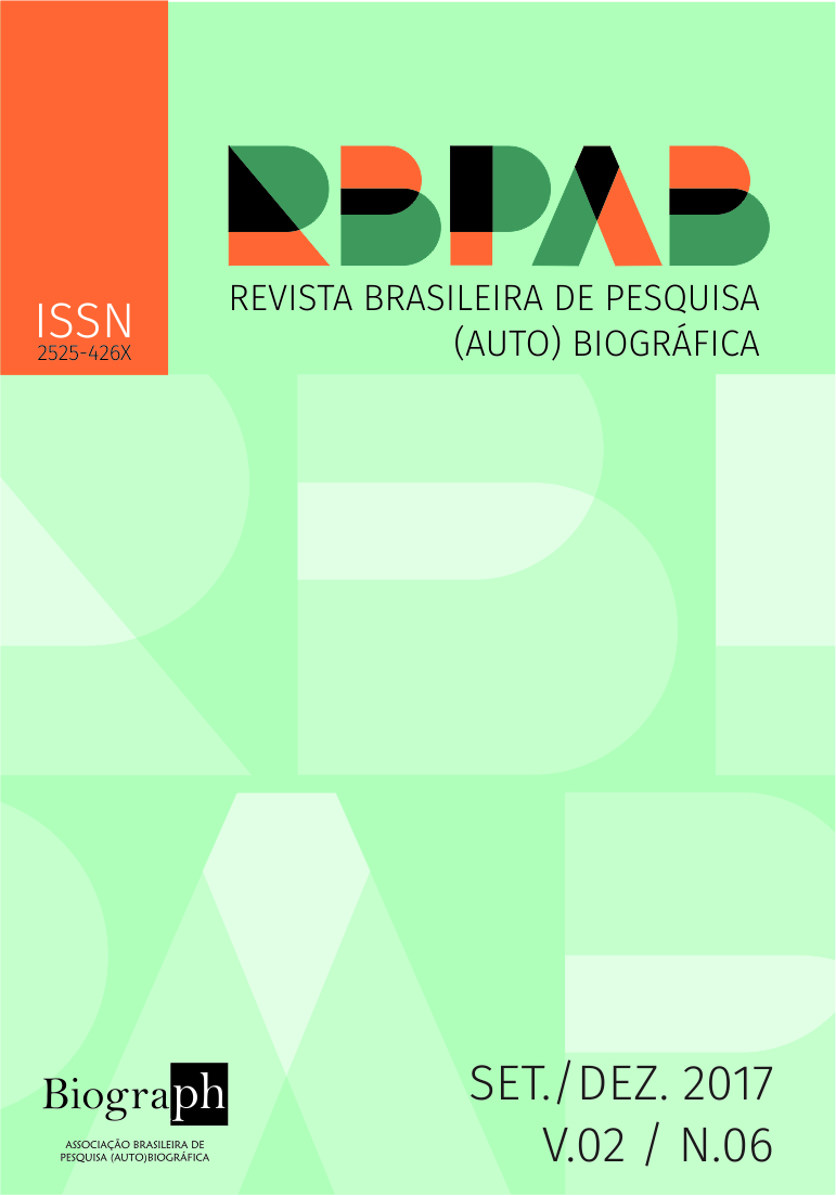 					Ver Vol. 2 Núm. 6 (2017): Revista Brasileira de Pesquisa (Auto)biográfica
				